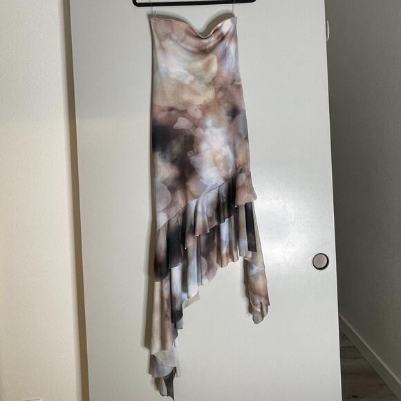 Multicolor Asymmetrical Midi Dress - Picture 3 of 4